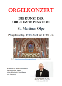 Plakat zum Orgelkonzert am 19.05.2024